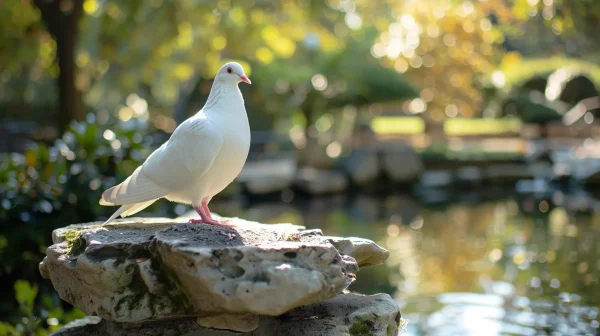 白い鳩は特にラッキー！幸運の証