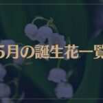 【5月の誕生花一覧】5月の誕生花・花言葉をご紹介！