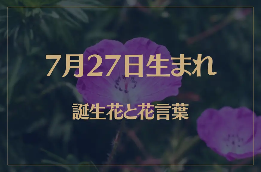 7月27日の誕生花と花言葉がコレ！性格や恋愛・仕事などの誕生日占いもご紹介！