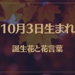 10月3日の誕生花と花言葉がコレ！性格や恋愛・仕事などの誕生日占いもご紹介！