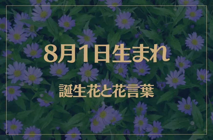 8月1日の誕生花と花言葉がコレ！性格や恋愛・仕事などの誕生日占いもご紹介！