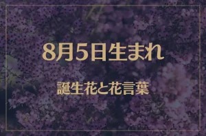 8月5日の誕生花と花言葉がコレ!性格や恋愛・仕事などの誕生日占いもご紹介!