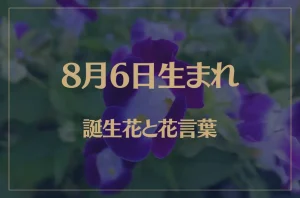 8月6日の誕生花と花言葉がコレ!性格や恋愛・仕事などの誕生日占いもご紹介!