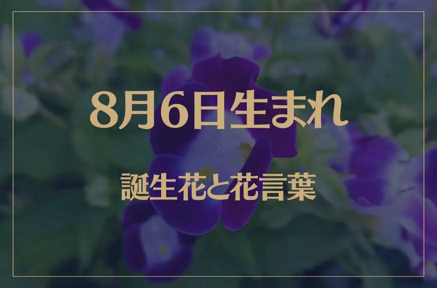 8月6日の誕生花と花言葉がコレ！性格や恋愛・仕事などの誕生日占いもご紹介！