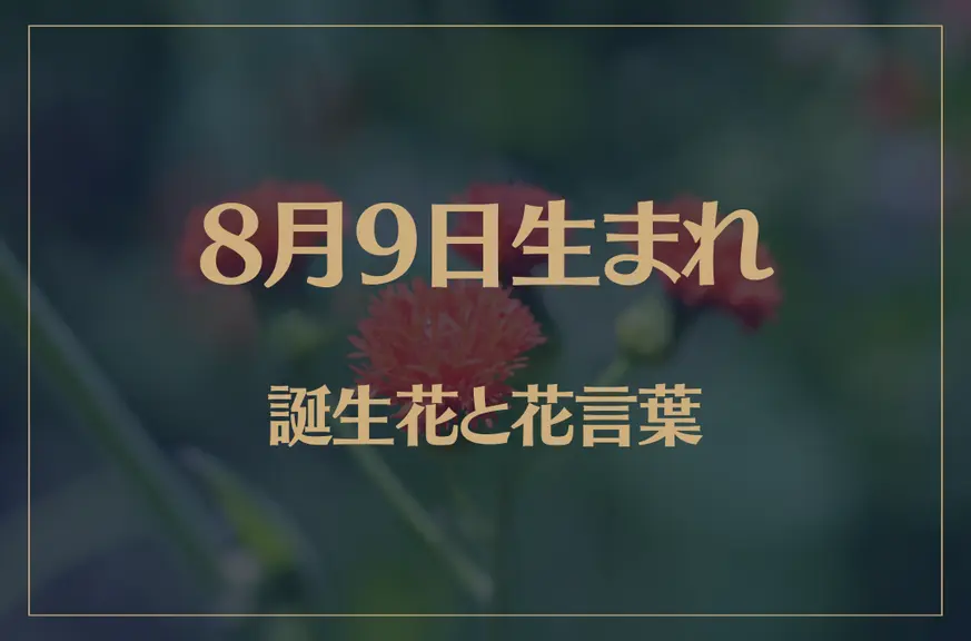 8月9日の誕生花と花言葉がコレ！性格や恋愛・仕事などの誕生日占いもご紹介！