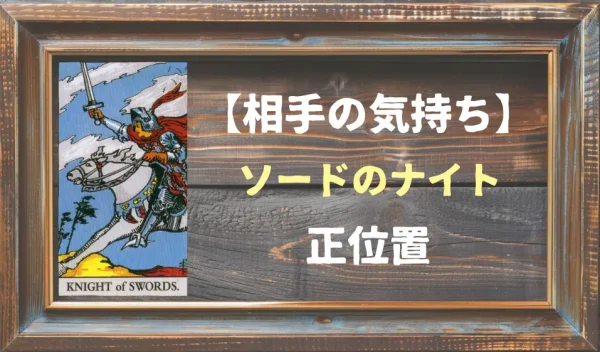 【相手の気持ち】ソードのナイトの正位置が出た場合
