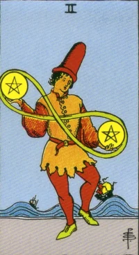 【タロットカード解説】ペンタクルの2の意味とは？