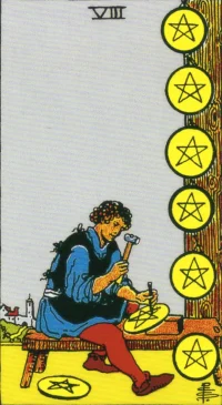 【タロットカード解説】ペンタクルの8の意味とは？