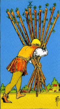 【タロットカード解説】ワンドの10の意味とは？